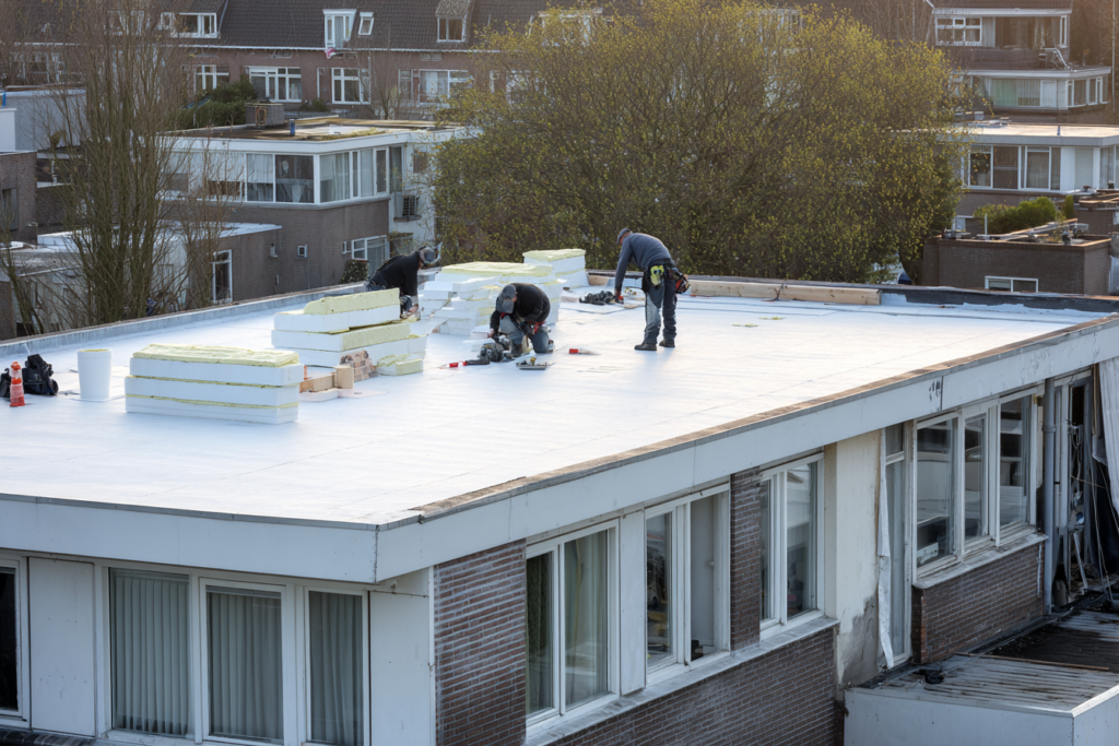 plat dak isolatie buitenzijde